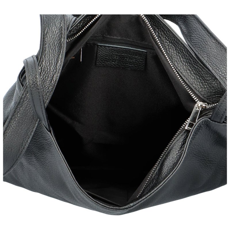 Prostorná kožená multifunkční taška/batoh Pablo, černá