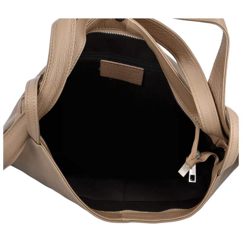 Prostorná kožená multifunkční taška/batoh Pablo, zemitá