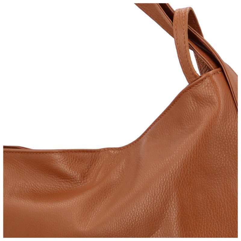 Prostorná kožená multifunkční taška/batoh Pablo, koňaková
