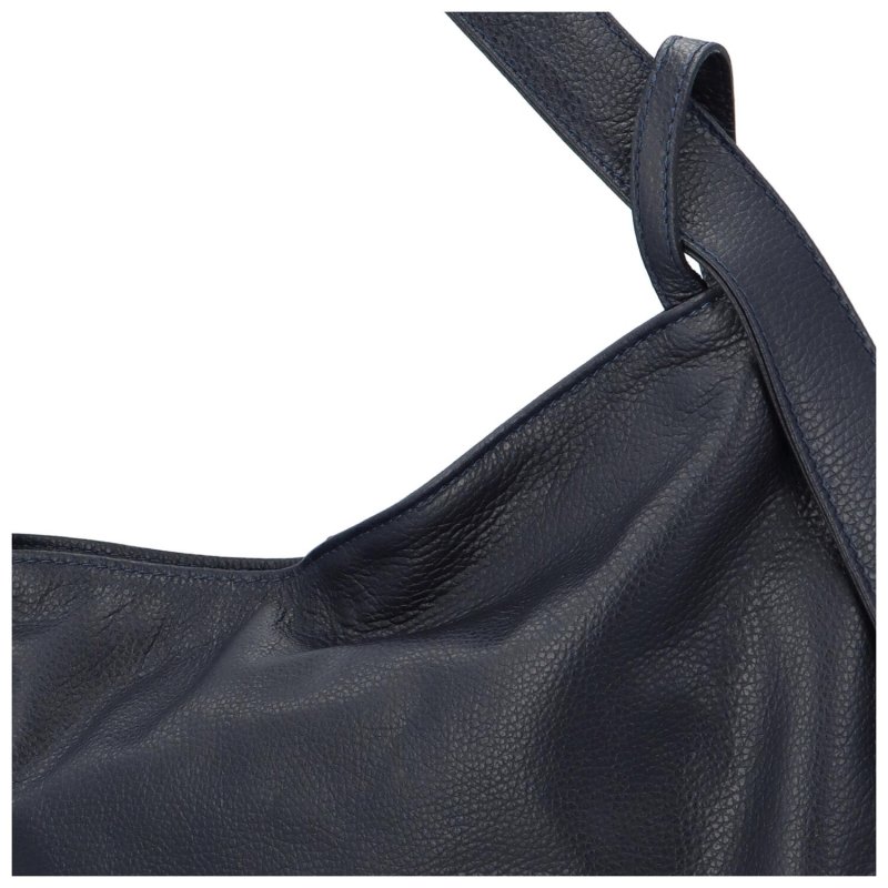 Prostorná kožená multifunkční taška/batoh Pablo, tmavě modrá