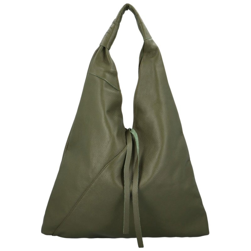 Nadčasová dámská kožená taška na rameno Arleen, zelená