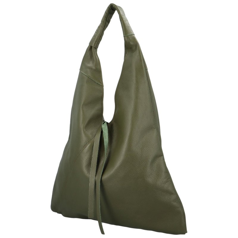 Nadčasová dámská kožená taška na rameno Arleen, zelená