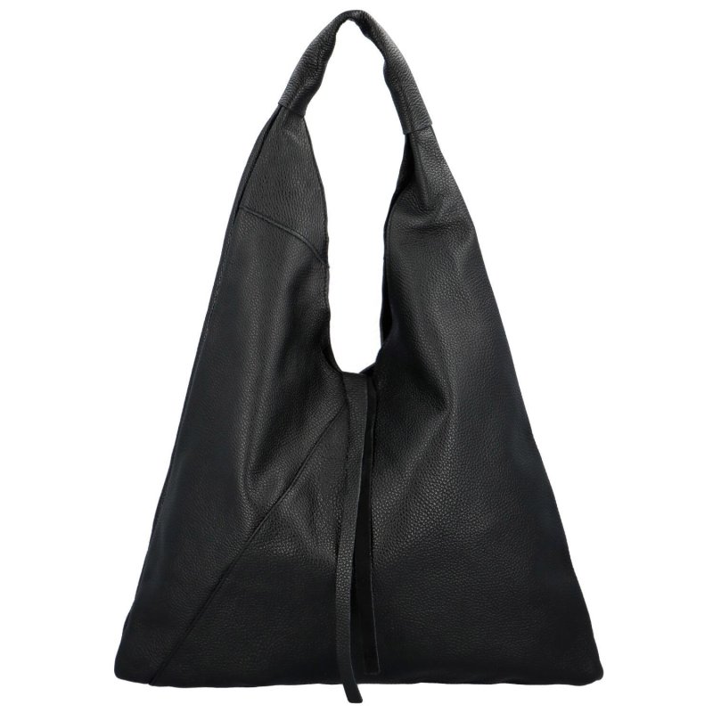 Nadčasová dámská kožená taška na rameno Arleen, černá