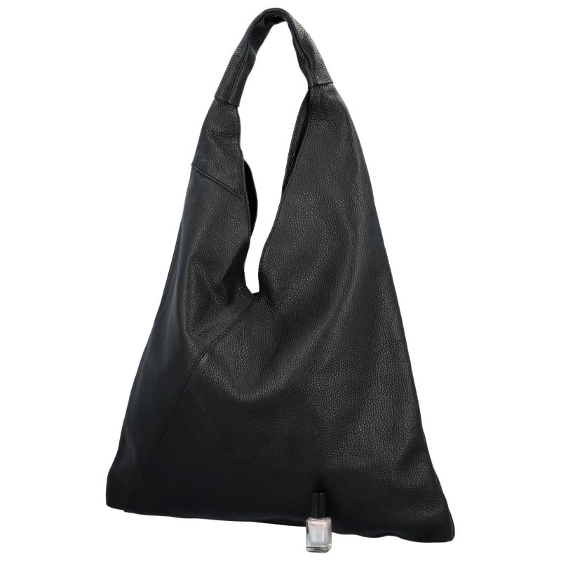 Nadčasová dámská kožená taška na rameno Arleen, černá