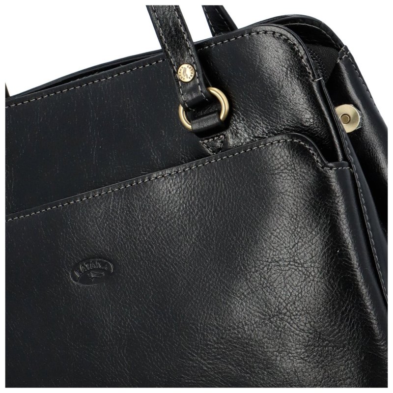 Luxusní dámská kožená kabelka Katana Francis,  černá