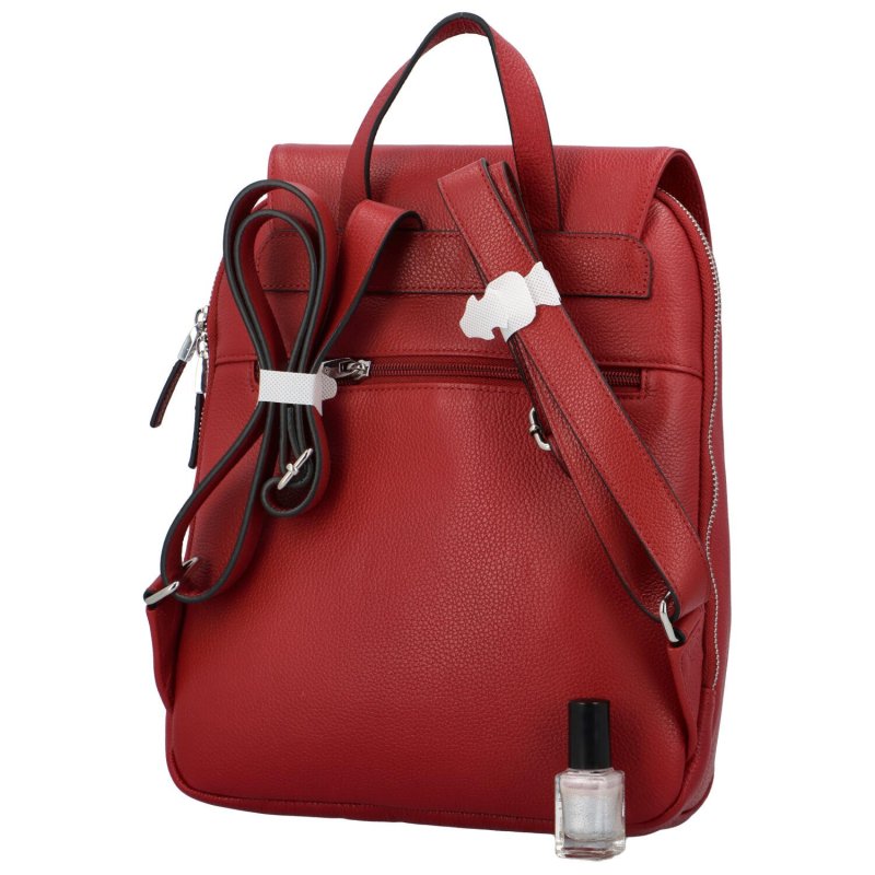 Dámský kožený luxusní batoh Dave Katana, červená