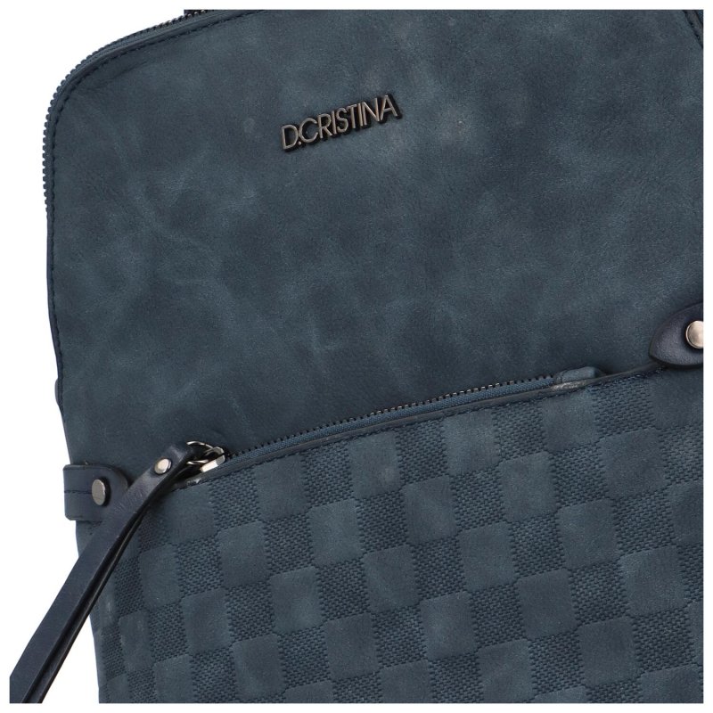 Zajímavý dámský koženkový batůžek Demi, tmavě modrá