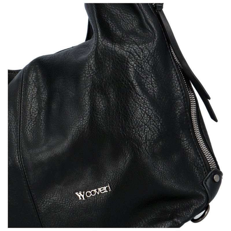 Pohodlná dámská koženková kabelka na rameno Chester, černá