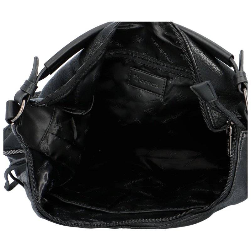 Pohodlná dámská koženková kabelka na rameno Chester, černá