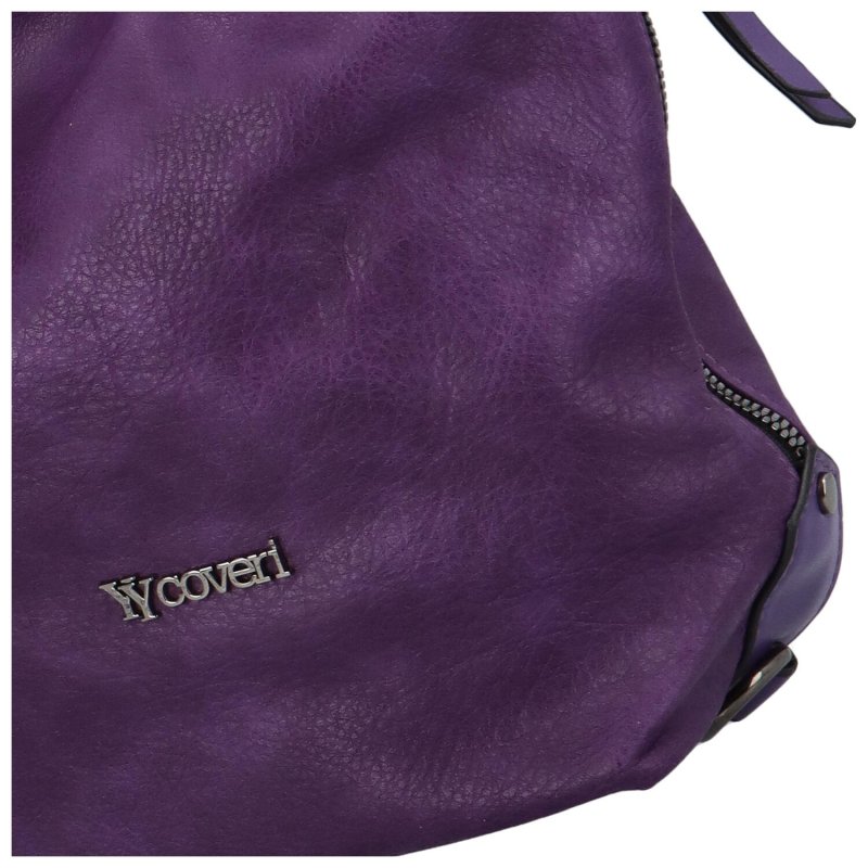 Pohodlná dámská koženková kabelka na rameno Chester, fialová
