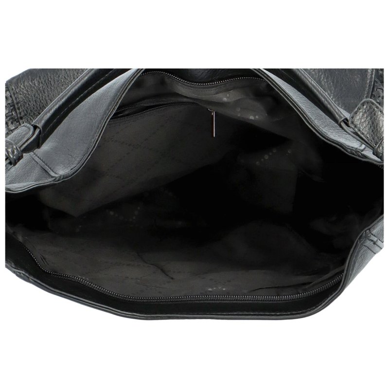 Pohodlná dámská koženková kabelka na rameno Kelvin, černá
