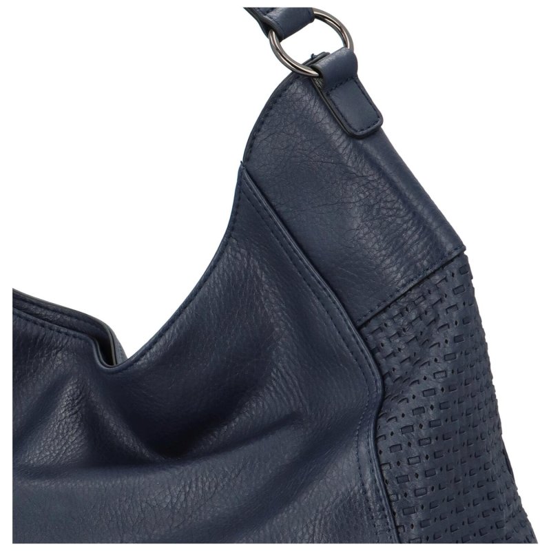 Pohodlná dámská koženková kabelka na rameno Kelvin, modrá