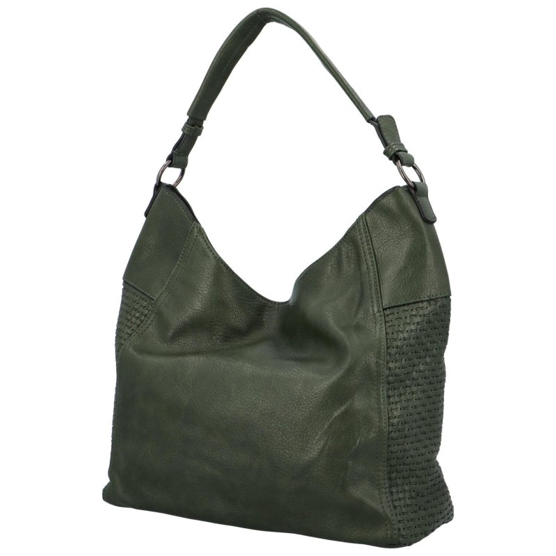 Pohodlná dámská koženková kabelka na rameno Kelvin, zelená