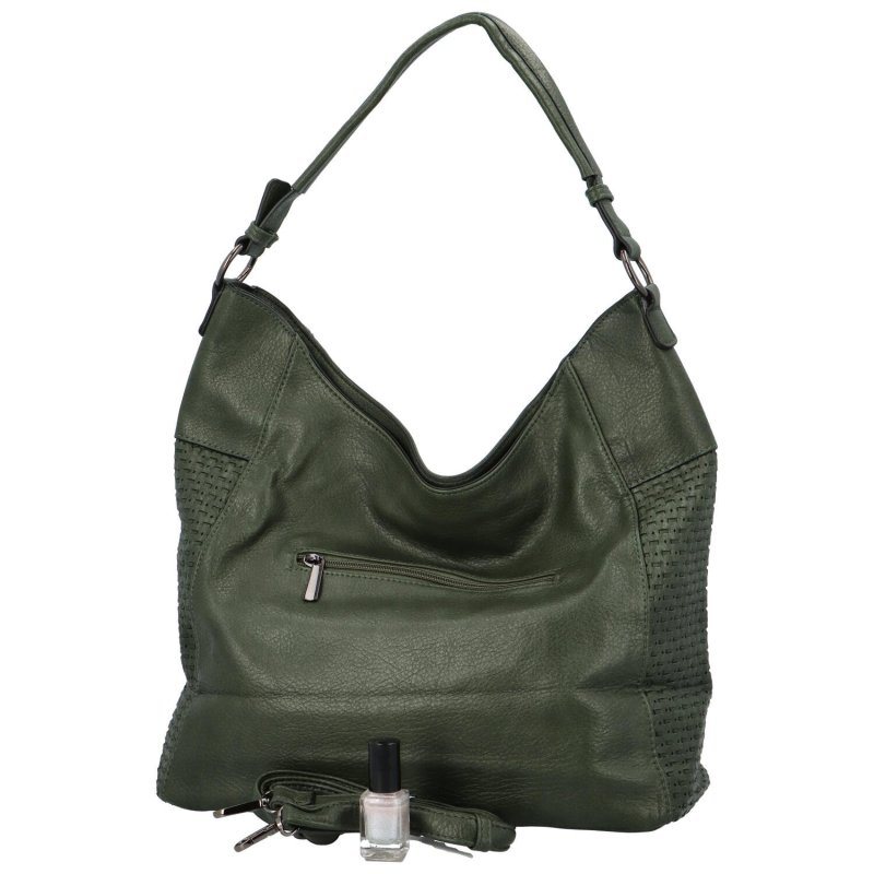 Pohodlná dámská koženková kabelka na rameno Kelvin, zelená