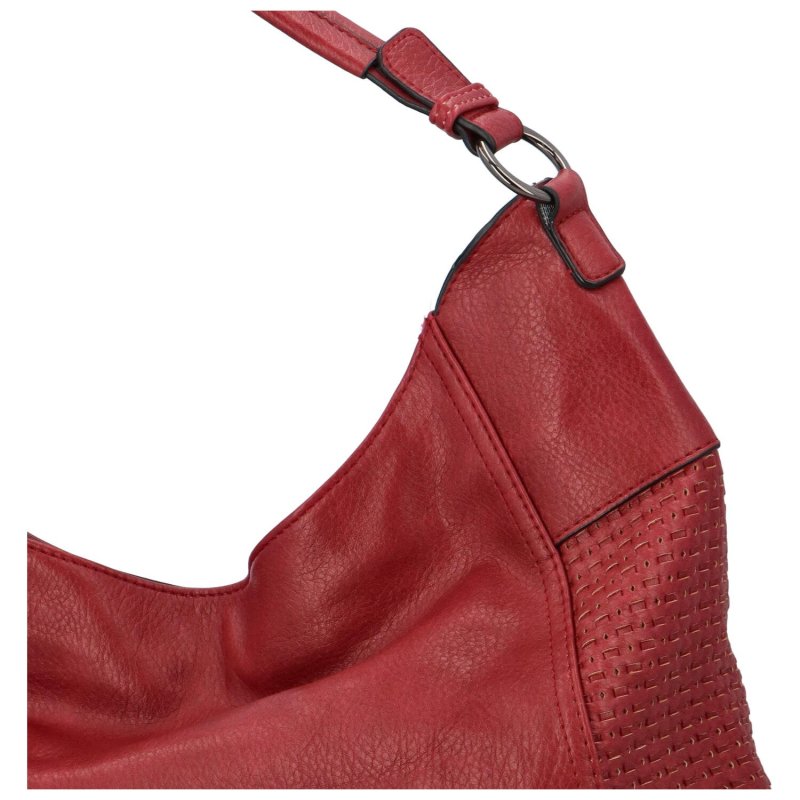 Pohodlná dámská koženková kabelka na rameno Kelvin, červená