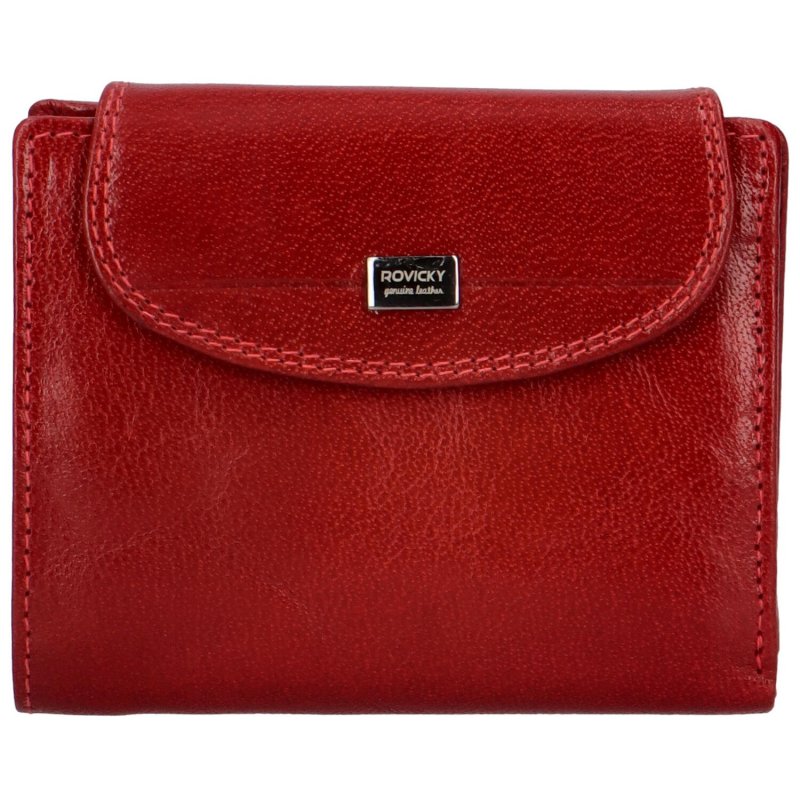 Malá dámská kožená peněženka se zajímavou klopou Edmond, červená