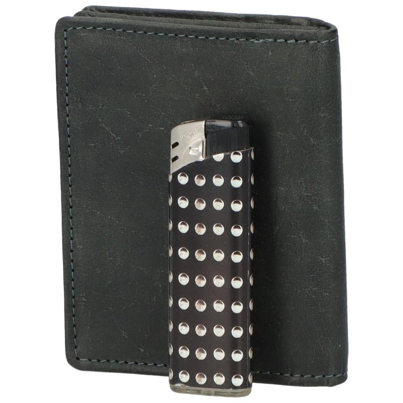 Pánská kožená peněženka na výšku s prošíváním Foster, černá