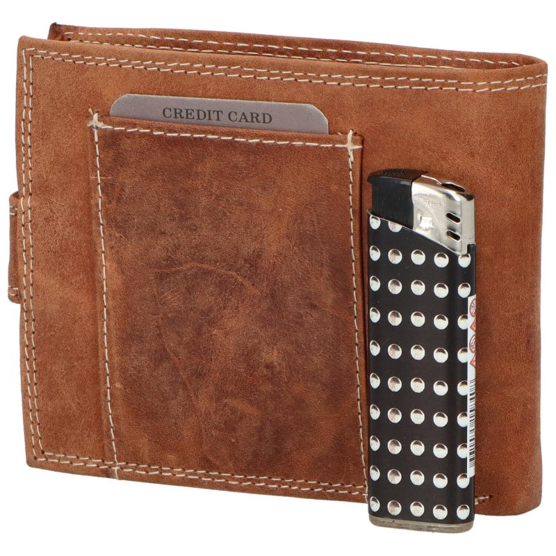 Trendová pánská kožená peněženka Donkl, koňaková
