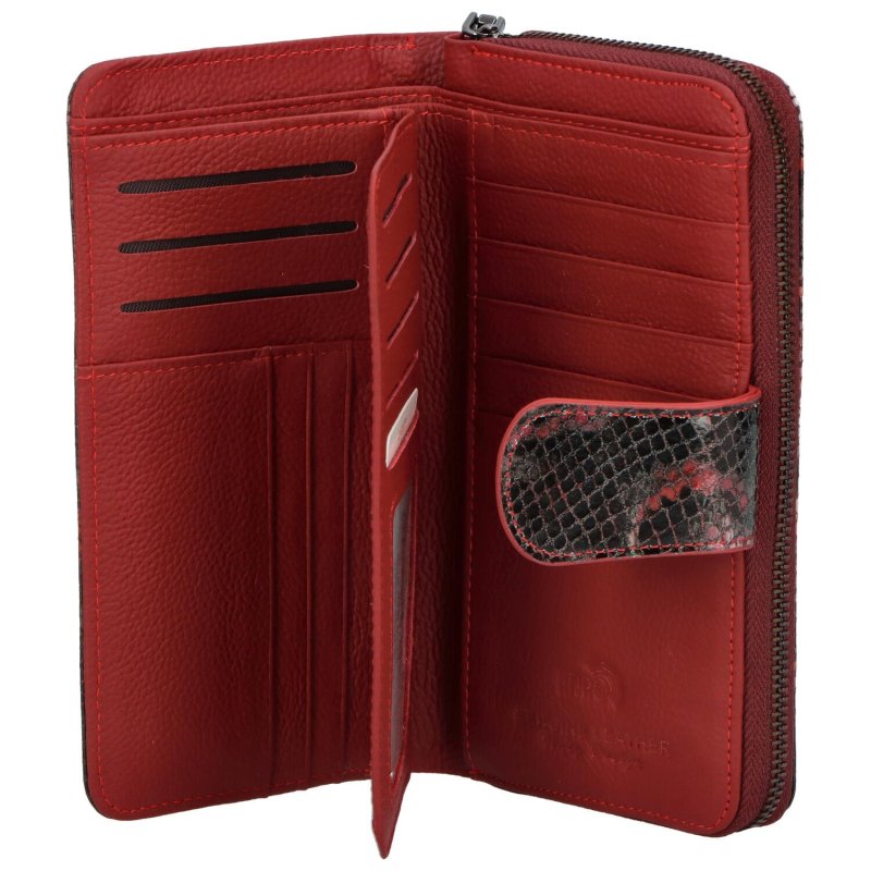 Módní dámská kožená peněženka Remus, červená