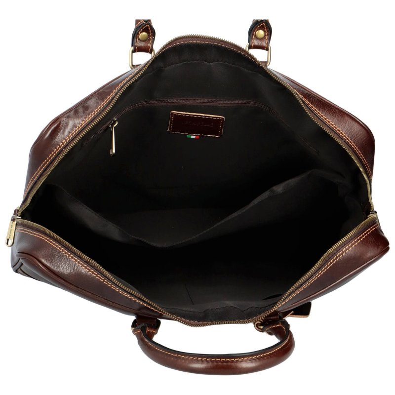 Luxusní kožená pracovní taška Velda, tmavě hnědá
