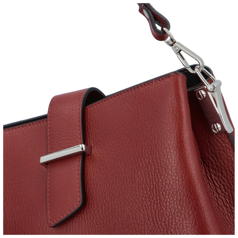Elegantní dámská kožená kabelka Esmola, červená