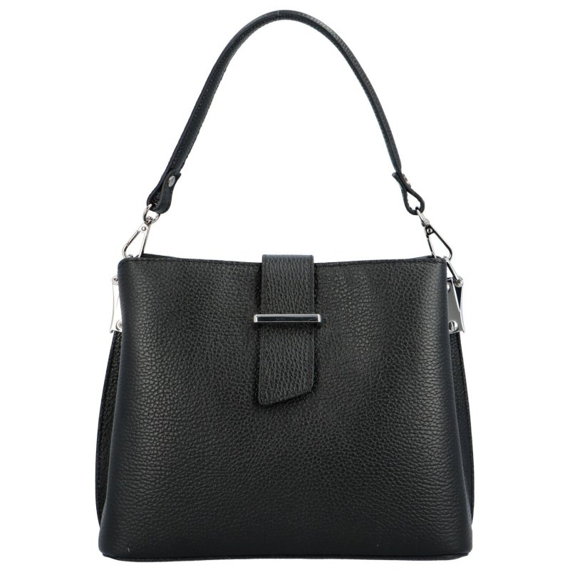 Elegantní dámská kožená kabelka Esmola, černá