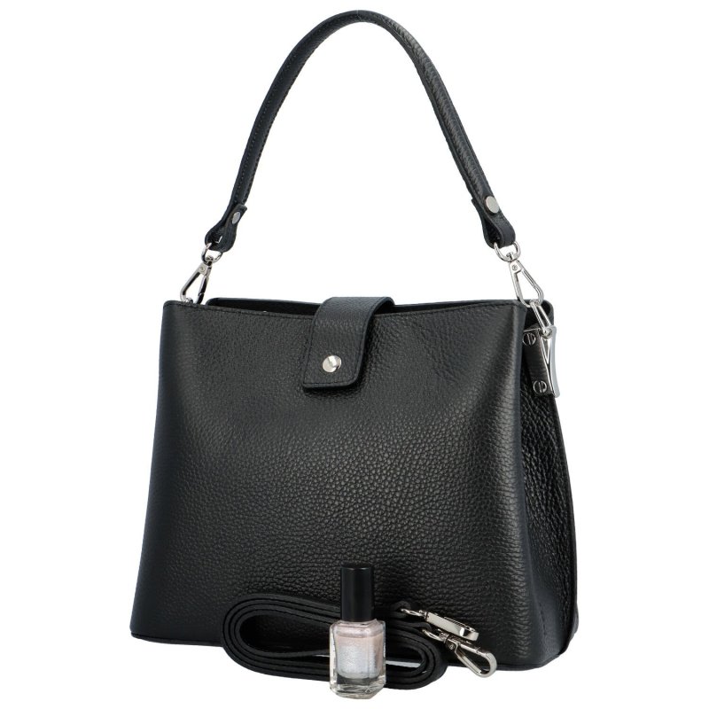 Elegantní dámská kožená kabelka Esmola, černá