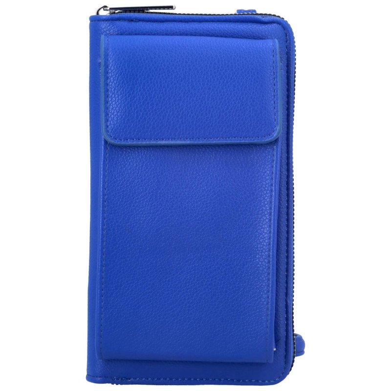 Módní dámská koženková taštička na doklady a mobilní telefon Simon, výrazná modrá
