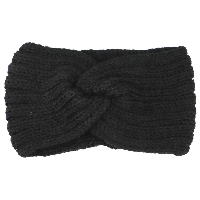 Pohodlná pletená čelenka Elefo, černá