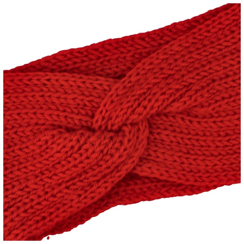 Pohodlná pletená čelenka Elefo, červená
