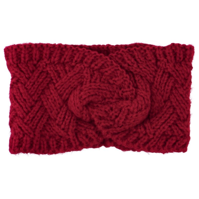 Pohodlná pletená čelenka Figo, červená