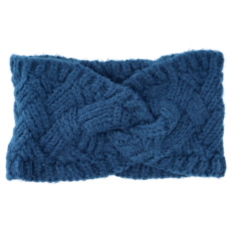 Pohodlná pletená čelenka Figo, modrá