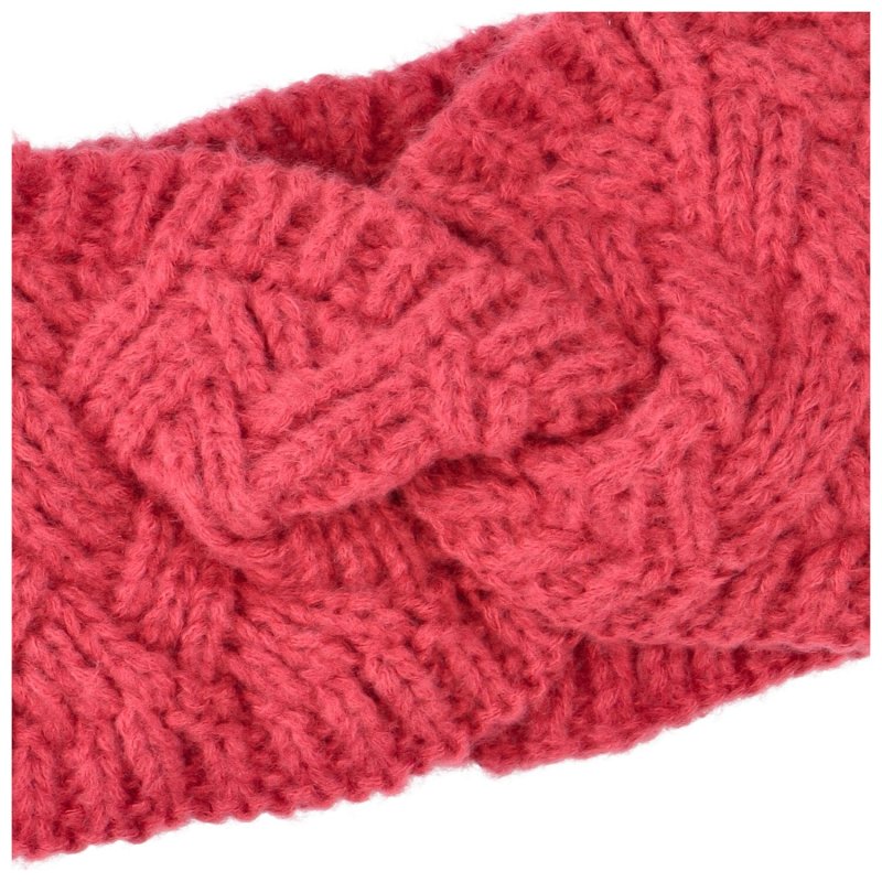 Pohodlná pletená čelenka Figo, růžová