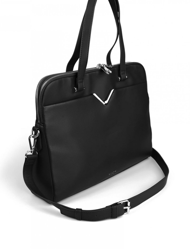 Trendová dámská koženková taška na notebook VUCH Luann, černá