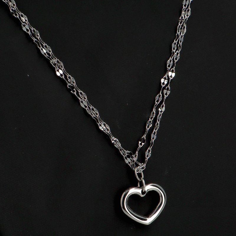 Dvojitý dámský ocelový náhrdelník Heart