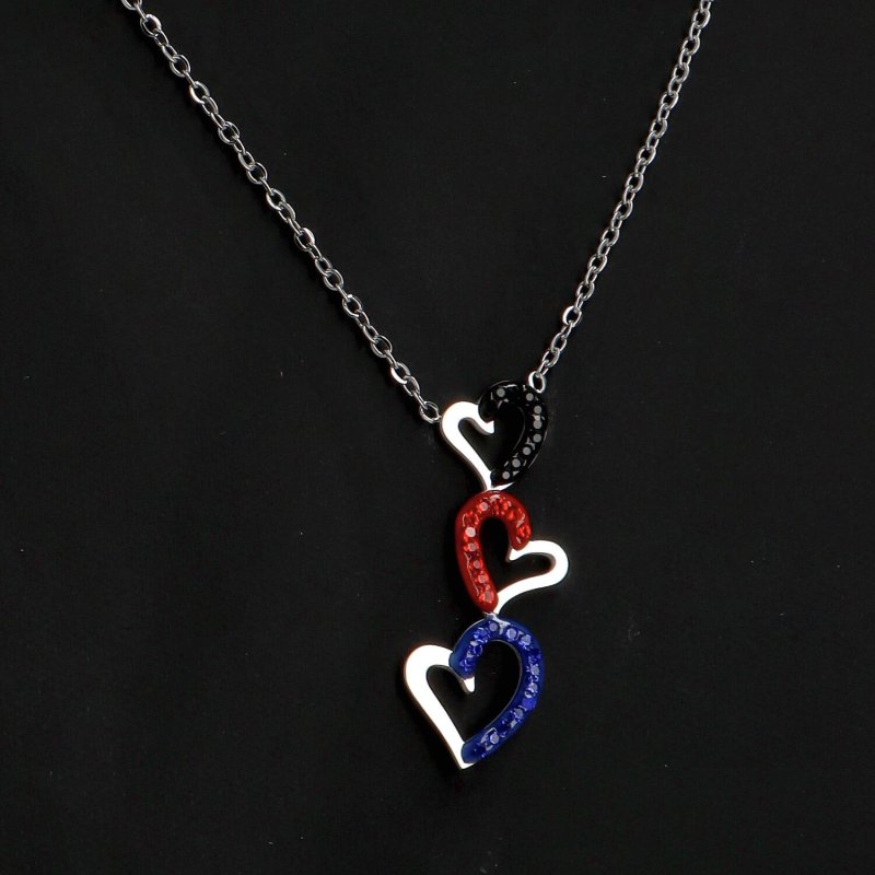 Něžný dámský náhrdelník s chirurgické oceli Love red,navy, black