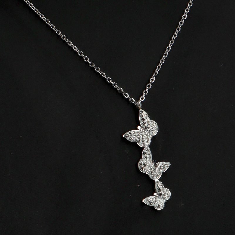 Něžný dámský náhrdelník s chirurgické oceli Butterfly 3