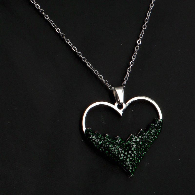 Něžný dámský náhrdelník s chirurgické oceli Love Green