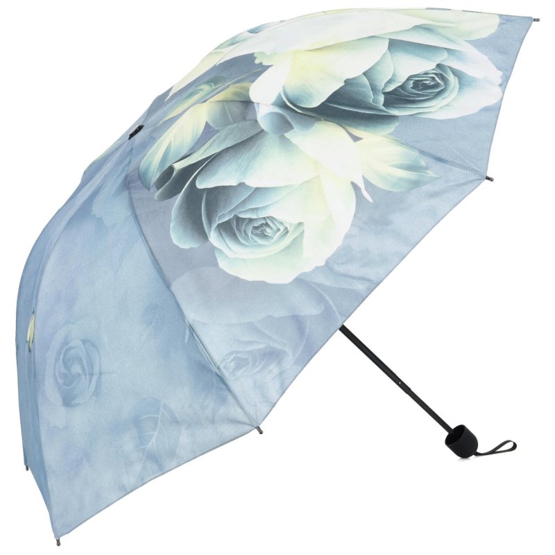 Stylový deštník s růžemi, světle modrá