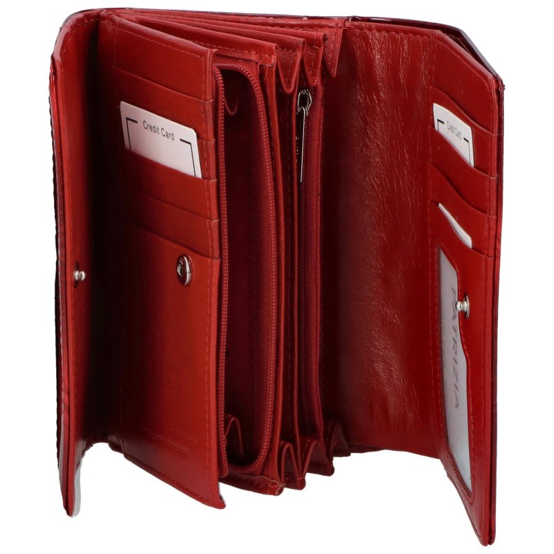 Dámská kožená lakovaná peněženka Lasine, červená