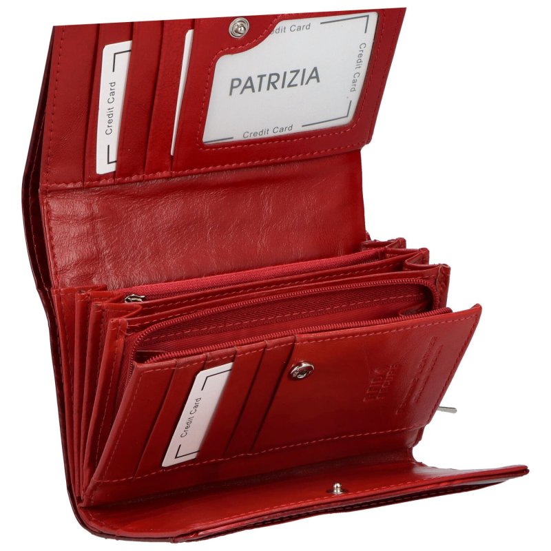 Dámská kožená lakovaná peněženka Lasine, červená