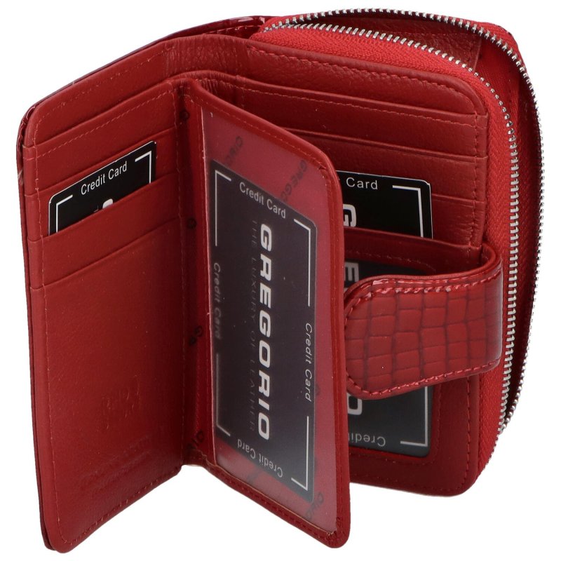 Dámská lakovaná kožená peněženka Fia, červená