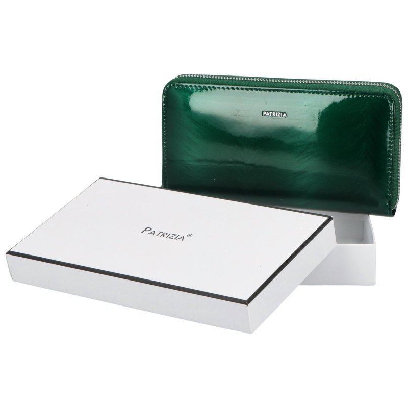 Luxusní dámská kožená peněženka Elma lakovaná, zelená