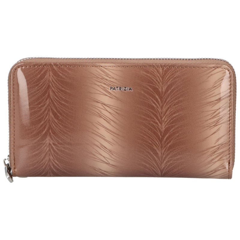 Luxusní dámská kožená peněženka Elma lakovaná, světle zemitá