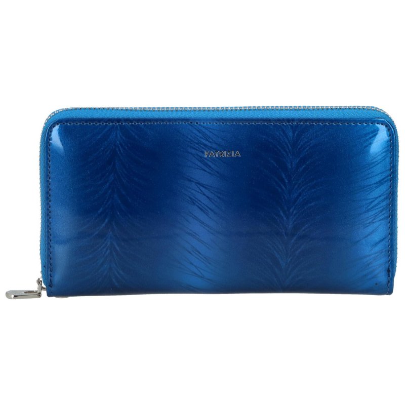 Luxusní dámská kožená peněženka Elma lakovaná, modrá