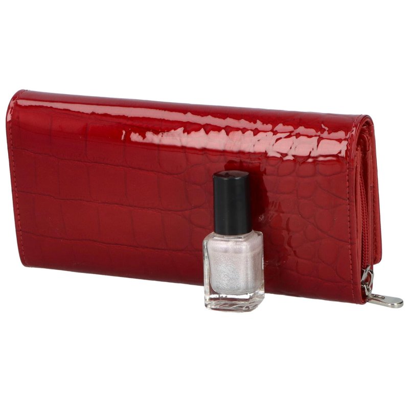 Luxusní velká dámská kožená peněženka Somra, červená