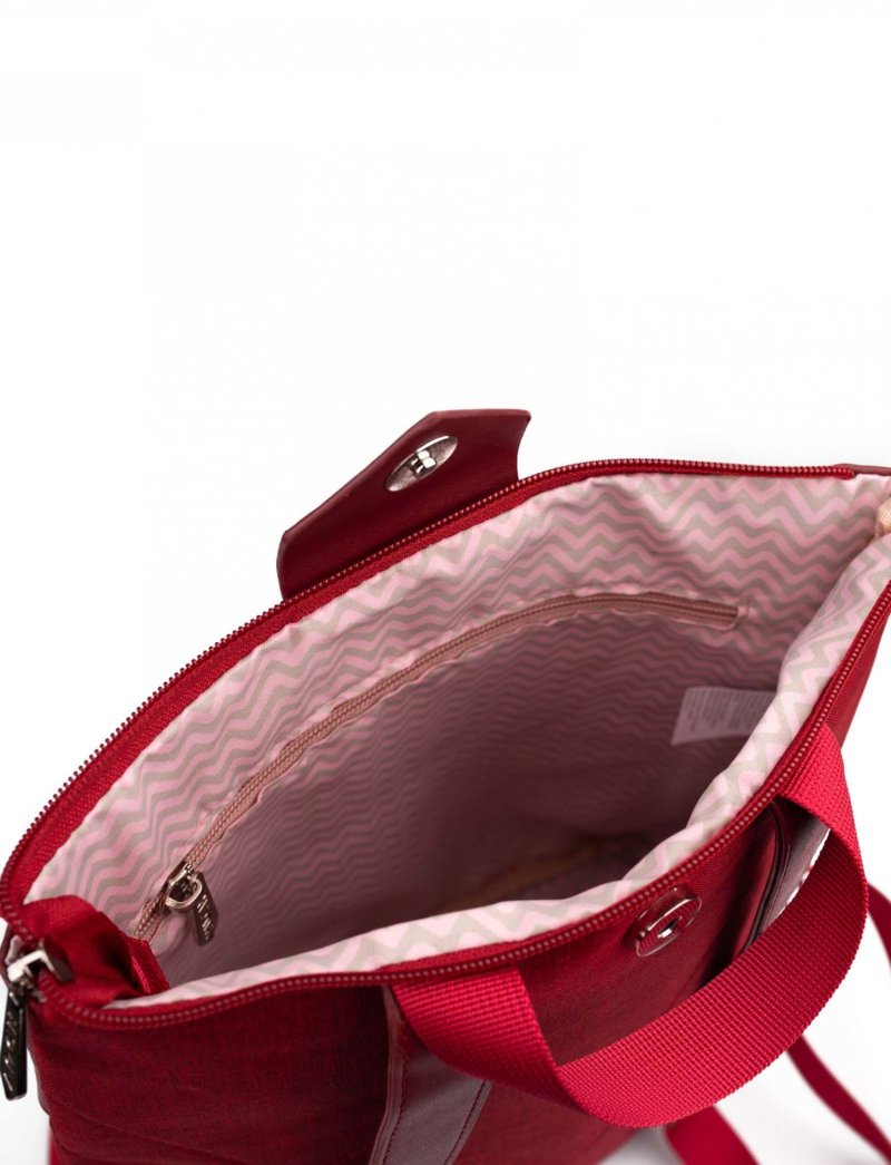 Trendový dámský koženkový batoh VUCH Booz, vínově červená