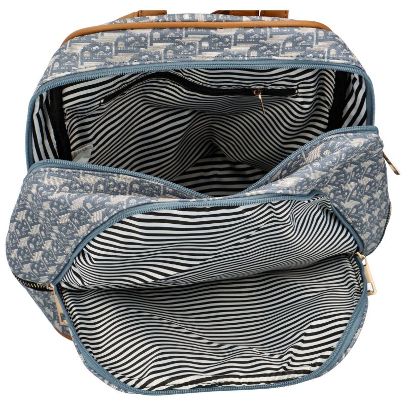 Trendový dámský koženkový batoh Ripo, modrá