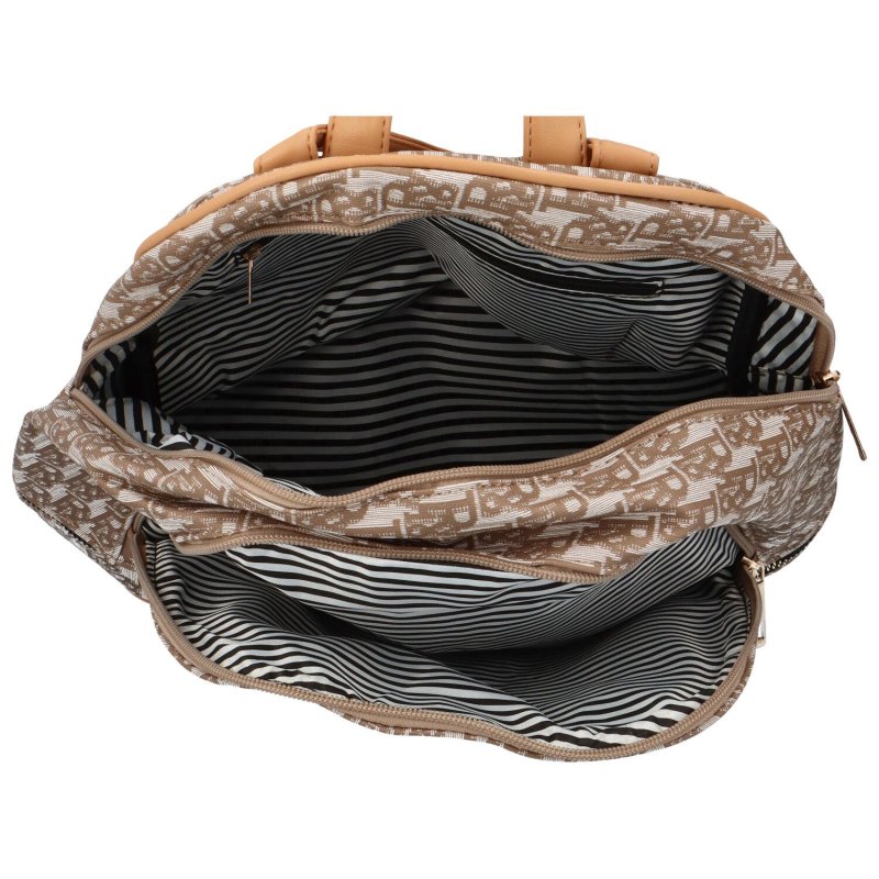 Trendový dámský koženkový batoh Ripo, meruňková