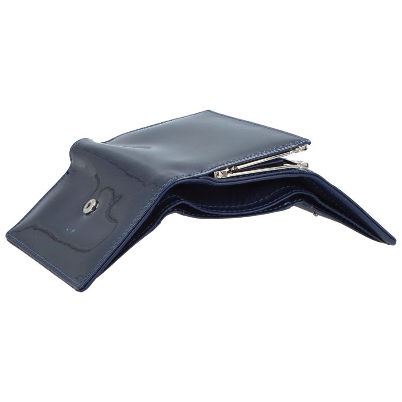 Luxusní dámská kožená peněženka s linkami Edmonda, modrá